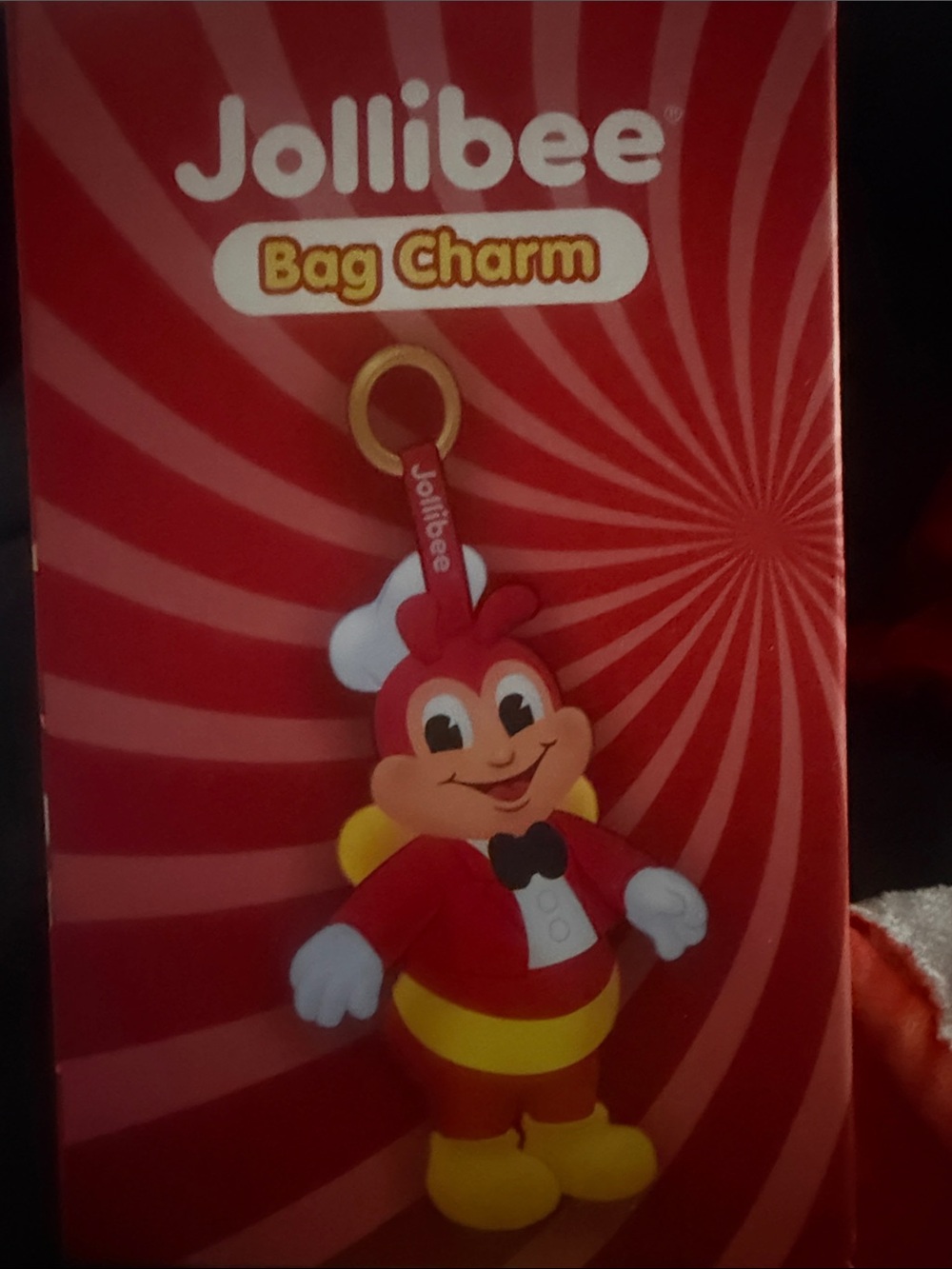 Jollibee Red & Yellow Bag Charm Keychain, brand new, box not open